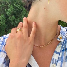 tourmaline necklace and flower washer- Kaur
