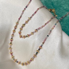 tourmaline necklace and flower washer- Kaur