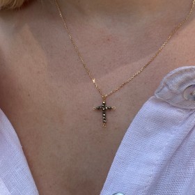 Necklace pyrite cross - Eden