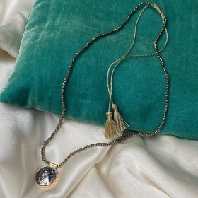 Necklace pyrite and medal - Aladin Pyrite