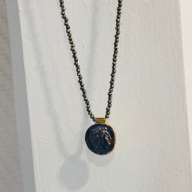 Necklace pyrite and medal - Aladin Pyrite