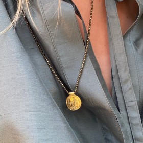 Necklace pyrite and medal - Aladin Pyrite