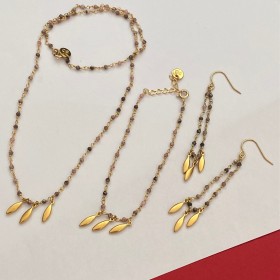 Rosary chain earrings- Madras