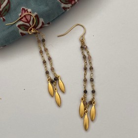 Rosary chain earrings- Madras