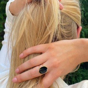 Bague nacre et onyx Euphoria