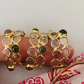 Ring crystal and tourmaline cabochon- Paradise