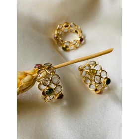 Ring crystal and tourmaline cabochon- Paradise