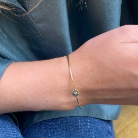 Gold plated cuff with white topaz- Lilou